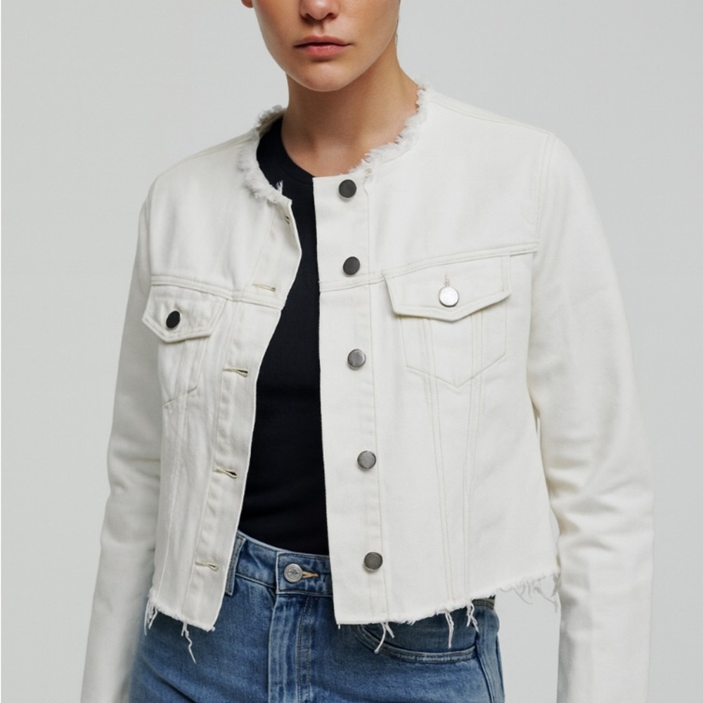 Zara White Denim Jacket